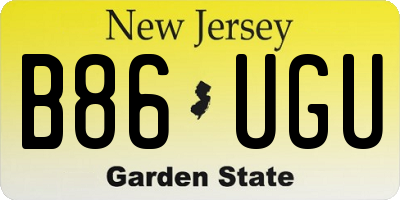 NJ license plate B86UGU