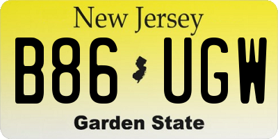 NJ license plate B86UGW