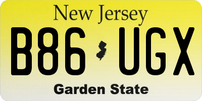 NJ license plate B86UGX