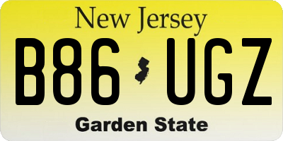 NJ license plate B86UGZ