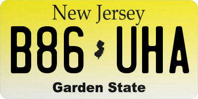NJ license plate B86UHA