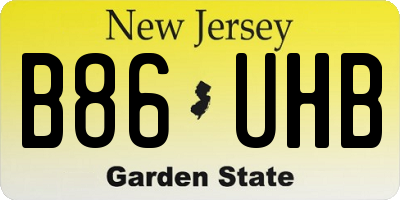 NJ license plate B86UHB