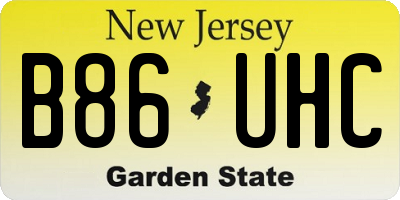 NJ license plate B86UHC
