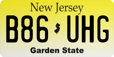 NJ license plate B86UHG
