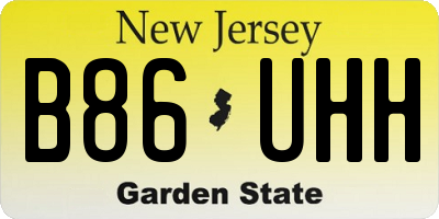 NJ license plate B86UHH