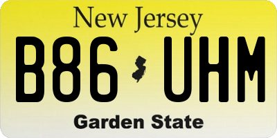 NJ license plate B86UHM