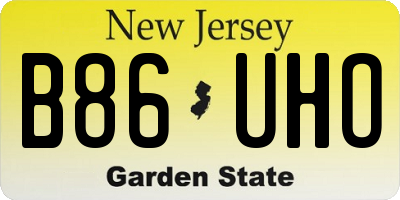 NJ license plate B86UHO