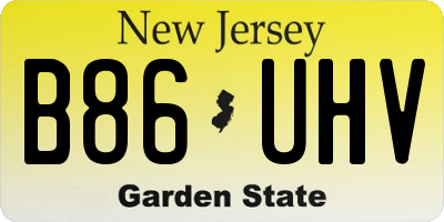 NJ license plate B86UHV