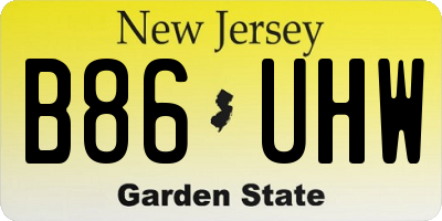 NJ license plate B86UHW