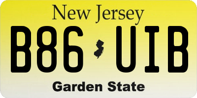 NJ license plate B86UIB