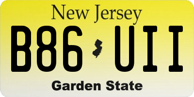 NJ license plate B86UII
