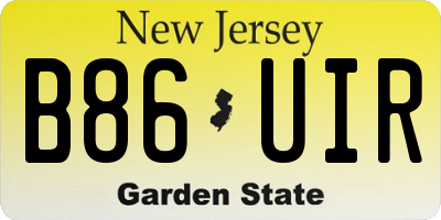 NJ license plate B86UIR
