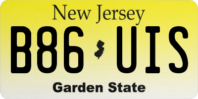 NJ license plate B86UIS