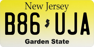 NJ license plate B86UJA