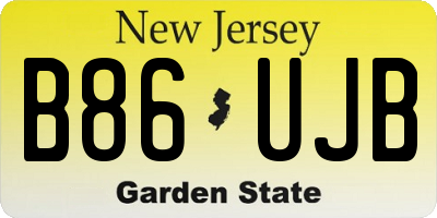 NJ license plate B86UJB