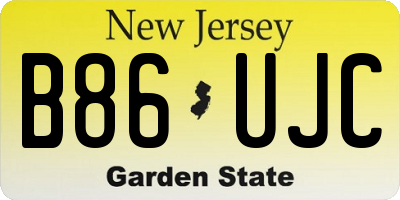 NJ license plate B86UJC