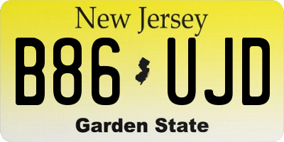 NJ license plate B86UJD