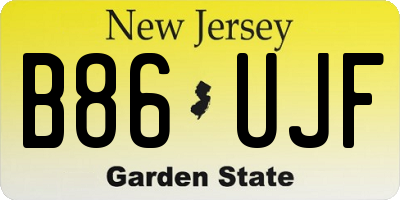NJ license plate B86UJF