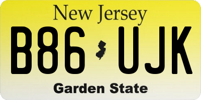 NJ license plate B86UJK