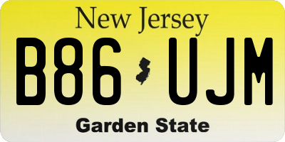 NJ license plate B86UJM
