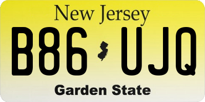 NJ license plate B86UJQ