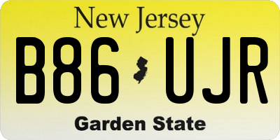 NJ license plate B86UJR