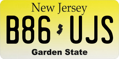 NJ license plate B86UJS