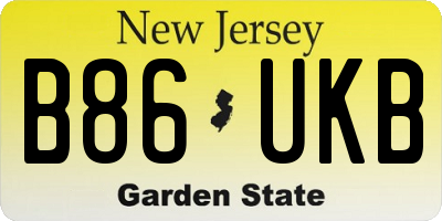 NJ license plate B86UKB