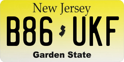 NJ license plate B86UKF