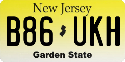 NJ license plate B86UKH