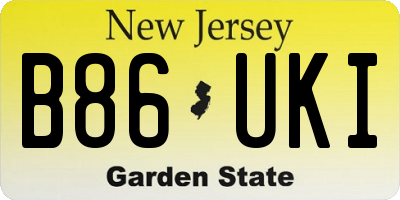 NJ license plate B86UKI