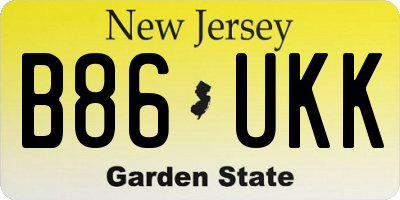 NJ license plate B86UKK