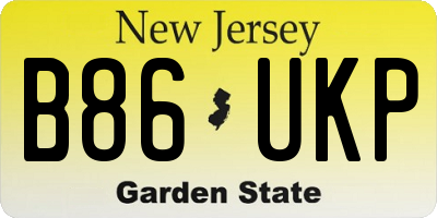 NJ license plate B86UKP