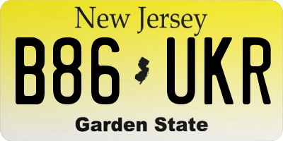 NJ license plate B86UKR