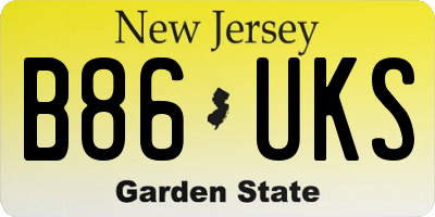 NJ license plate B86UKS