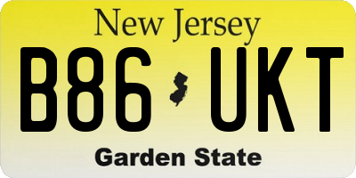 NJ license plate B86UKT