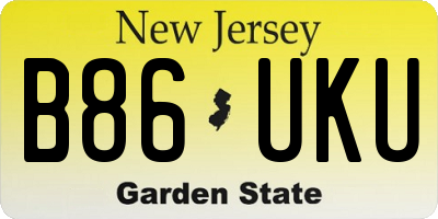 NJ license plate B86UKU