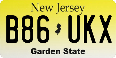 NJ license plate B86UKX