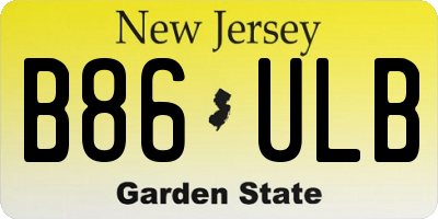 NJ license plate B86ULB