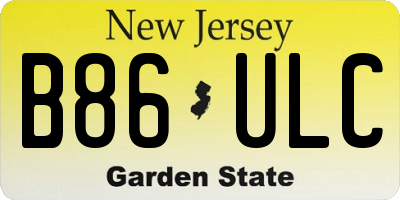 NJ license plate B86ULC