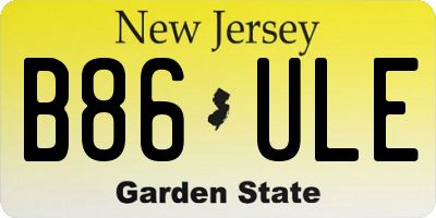 NJ license plate B86ULE