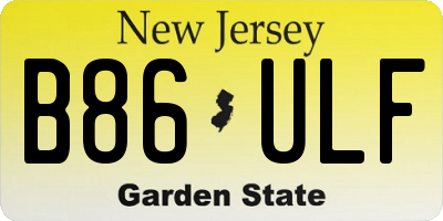 NJ license plate B86ULF