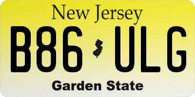 NJ license plate B86ULG