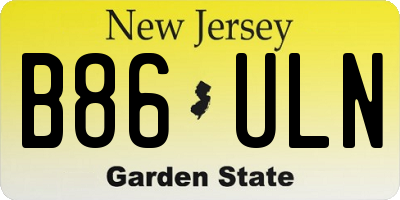 NJ license plate B86ULN