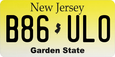 NJ license plate B86ULO