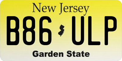 NJ license plate B86ULP