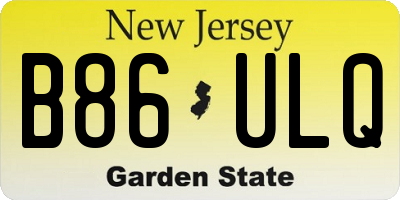 NJ license plate B86ULQ