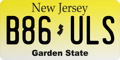 NJ license plate B86ULS
