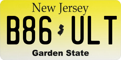 NJ license plate B86ULT