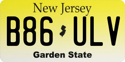 NJ license plate B86ULV